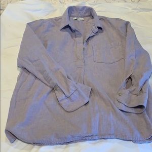 Madewell flannel popover w cute button back detail